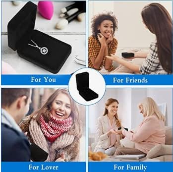 2Pcs Necklace Gift Box, 7*8*3.5cm Velvet Pendant Necklace Box for Jewelry Elegant Jewellery Gift Box Necklace Display Boxes Case Organizer for Anniversaries, Weddings or Birthdays(Black)