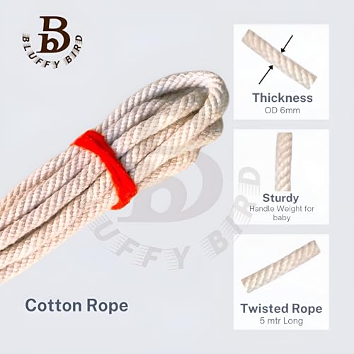 Image of Baby Thottil Kambu Wooden with Rope | Thottil Kattai - Cradle Wood Stick & Rope for New Born Baby | Thottil Kambu with Rope - Pack of 1 Set