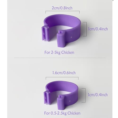 100 peças de anéis de perna de frango - Bandas de perna de identificação de galinha numeradas colori