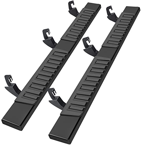 6 Inches Running Boards Nerf Bars for 2007-2018 Chevy Silverado Extended cab Double Cab（3/4 Size Rear Doors） & 2019 2500 HD (Exclude 07 Classic)(Include 19 1500 LD),Nerf Bar Side Steps