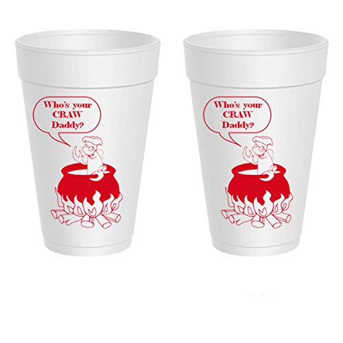 Mandeville Party Company Crawfish Styrofoam Cups - Who's Your Craw Daddy