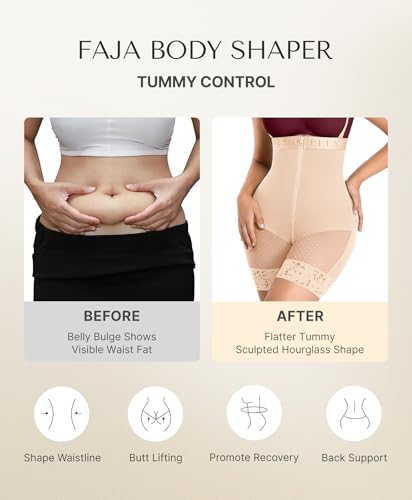 Image of SHAPELLX Shapewear for Women Tummy Control High Compression Shapewear Faja Body Shaper Fajas Colombianas