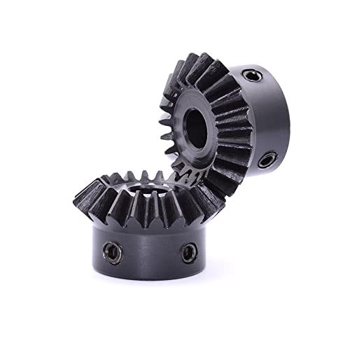 Pgfun 2 Pcs 1.5M 20 Teeth 8/10/12/14/15/16Mm Shaft Hole Tapered Bevel Gear 1: 1# 45 Steel 1.5 Module 90 Degree Steering Gear With M5 Fixing Hole (12Mm) #TOP2
