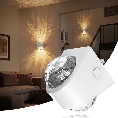 Image of JandCase Night Lights Plug into Wall, 3000K Soft White Star Projector Night Light, Automatic Galaxy Nightlight Plug in with Light Sensor for Bathroom Hallway Room Decor