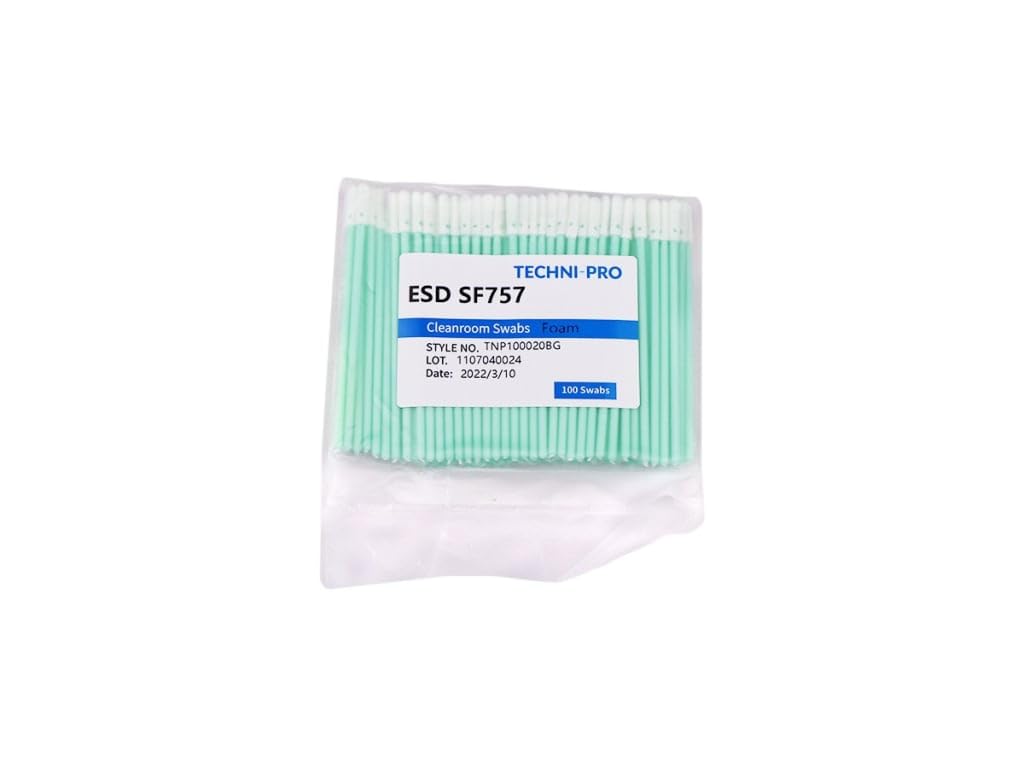 Techni-Pro TNP100020BG - FSWB757 Cleanroom ESD Foam Swab, Static Dissipative Swab Poly Handle, 100/Bg
