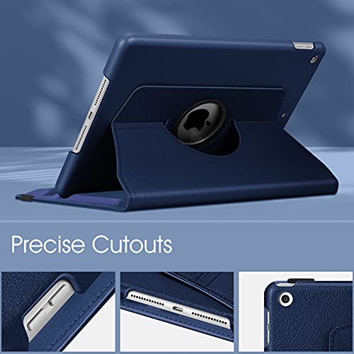 Image of Fintie Rotating Case for iPad 9th Generation (2021) / 8th Generation (2020) / 7th Gen (2019) 10.2 Inch - 360 Degree Rotating Stand Cover with Pencil Holder, Auto Wake Sleep, Navy