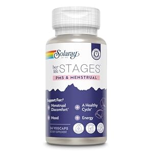 Solaray PMS & Menstrual her life STAGES – PMS Support Supplement for Women with Cramp Bark, Vitex Chasteberry – Made Without Hormones – 60-Day Guarantee – Vegan, Lab Verified – 24 Servings, 24 VegCaps