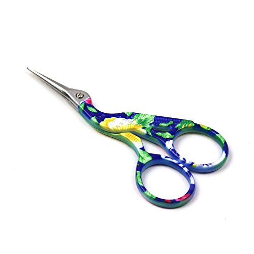 3.5 Inch Stork Scissors for Embroidery, Sewing, Crafts, Needlework, Art Work & Everyday Use, Green