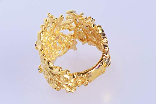 Bague cocktail améthyste véritable bijoux femmes argent sterling 925 doré