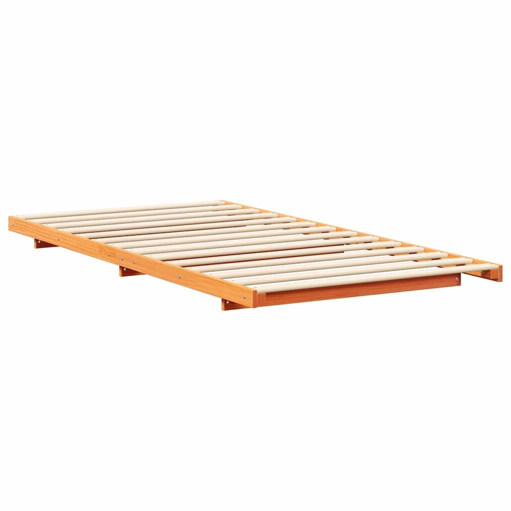 vidaXL Estructura de Cama Marrón Cera 100 x 200 cm, Cama Moderna y estilosa, Marco de Madera sólida, Ahorro de Espacio, Muebles Minimalistas para Adultos