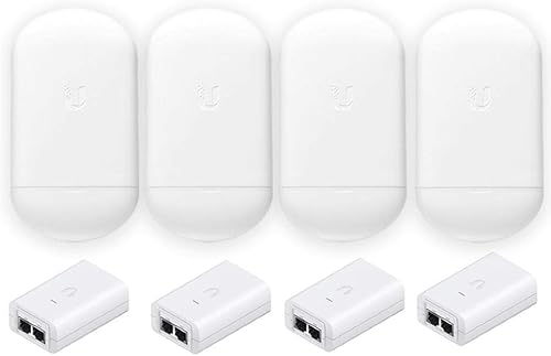 NanoStation AC loco NS-5ACL-US Loco5ac 5GHz 802.11ac airMAX CPE Radio 450Mbps Punto de acceso inalámbrico (paquete de 4) con PoE POE-24-7W-G