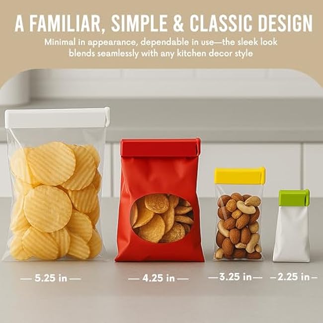 Linden Sweden Twixit! Bag Clips - Set of 20 - Keep Food Fresh, Prevent Spillage - Great for Storage and Organization - Microwave, Freezer and Dishwasher-Safe - BPA-Free