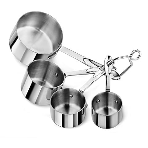 Artaste 43143 Stainless Steel 18/8 Measuring Cups, Set of 4, Silver Cover