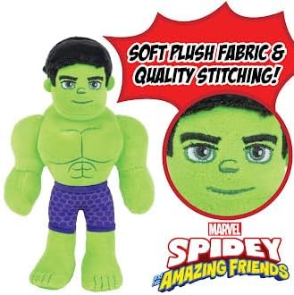 Miniatura 3 de Marvel Spidey & His Amazing Friends - Juego de 3 peluches de 8 pulgadas, Hulk, Black Panther, Iron Man, figuras de peluche con licencia oficial,