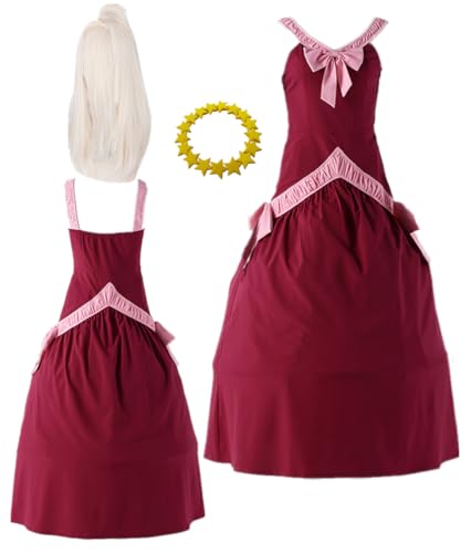 TYRHDJZQ Anime Cosplay Robe longue à bretelles pour femme Costume Halloween Fête (XXS)