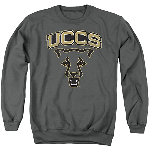 LOGOVISION University of Colorado Colorado Springs Official Mountain Lions Logo Unisex Adult Crewneck Sweatshirt,Colorado Springs Mountain Lions, Medium