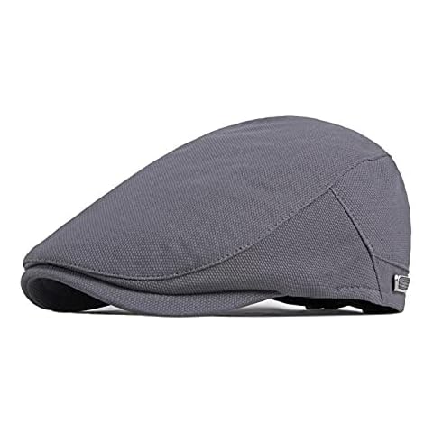 RICHTOER Beret Flat Caps Newsboy Cap Woolen Flat Cap Man Summer Autumn (Grey) Cover