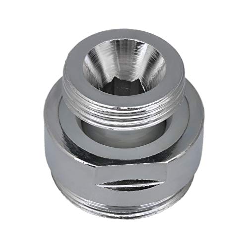 RDEXP 360 Degree Copper Sliver Faucet Tap Aerator Male Thread 18mm to 22mm Water Faucet Adaptor for Kitchen Sink Bathroom, Restaurant - Image 3