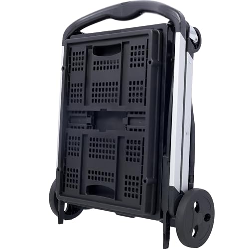 Chariot pliable pour entrepôt et courses avec double panier utilitaire robuste - 6
