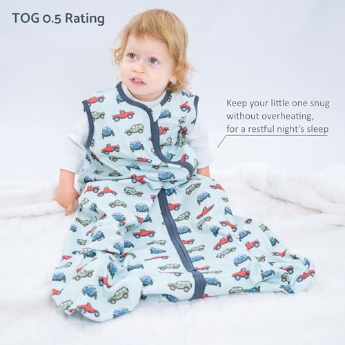Image of LollyBanks Sleep Sack, 100% Cotton Neutral Baby Sacks, 0.5 TOG Sleep Sacks Lightweight with 2-Way Zipper