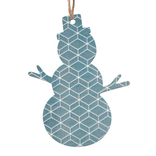 Blue Lattice Print Wooden Christmas Decorations,Christmas Tree Ornaments Christmas Wooden Gift Tags