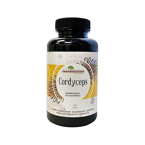 Aloha Medicinals Pure Cordyceps, Certified Organic Mushroom Supplement, Supports Immunity and Energy, Pack of 1, 90 Capsules Cover