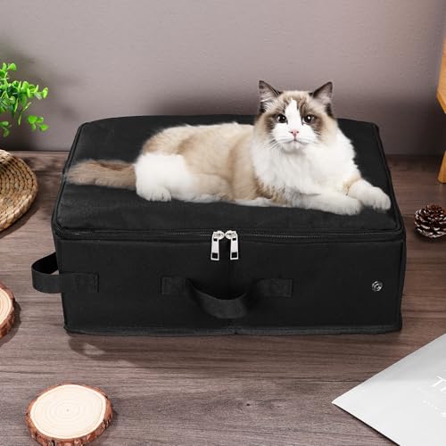 Caja de arena portátil para gatos PartyKindom con tapa y asa miniatura 2