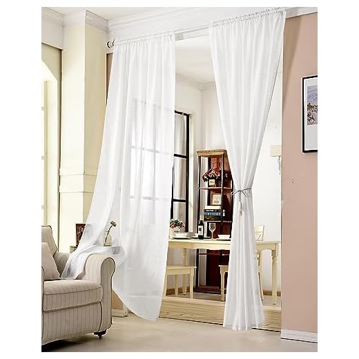 PONY DANCE 2 Stücke Gardinen Weiss Transparent - Voile Vorhang Weiß Fenster Vorhänge für Wohnzimmer Dekoschals Stores Gardinen mit Ösen H 175 x B 140 cm 5 WOLTU® VH5860ws, Gardinen transparent mit Kräuselband Leinen Optik, Vorhang Stores Voile Fensterschal Dekoschal für Wohnzimmer Kinderzimmer Schlafzimmer, 140x225 cm, Weiß, (1 Stück)