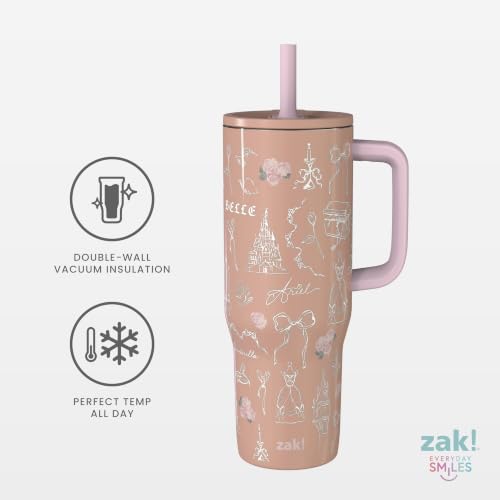 Image of Zak Designs Disney Princess 30 oz Spill-Proof Insulated Travel Tumbler