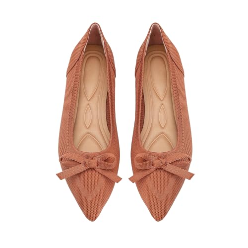 Image of Flats for Women Pointed Toe Knit Foldable Ballet Flat Shoes