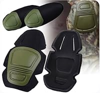 ATAIRSOFT Taktische Militär Paintball Ellbogenschützer Knieschützer Knieschoner Set Airsoft Kampfschutz Sicherheits-Gang (OD)