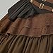 IWQBQ Women's Steampunk Gothic Skirt Pirate High Waisted Layered Ruffle Skirt(Z2886BN,M)