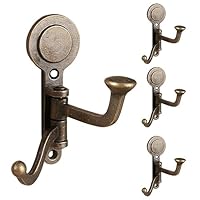 HIZEFSOO 4PCS Rustic Swivle Hook, Zinc Alloy Swivel Coat Hook Wall Mounted Coat Hook Decorative Cast Iron Heavy Duty Double Hooks Vintage Robe RV Bathroom Kitchen Garage Hooks