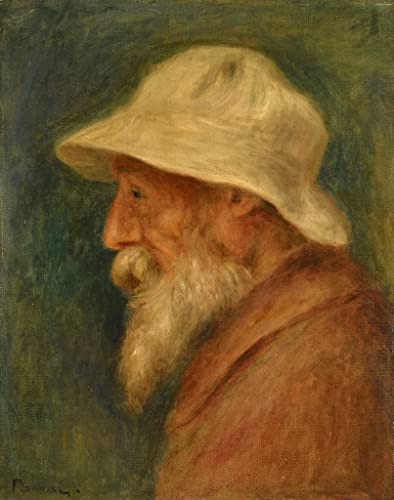 Tableau Autoportrait au chapeau blanc par Renoir impression d'art mural 60x90cm