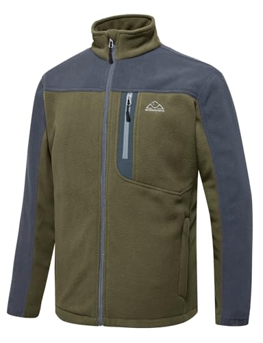 Image of TBMPOY Men's Fleece Jackets Lightweight Full-Zip Fall Jacket Warm Winter Coats Outdoor Hiking with Pockets