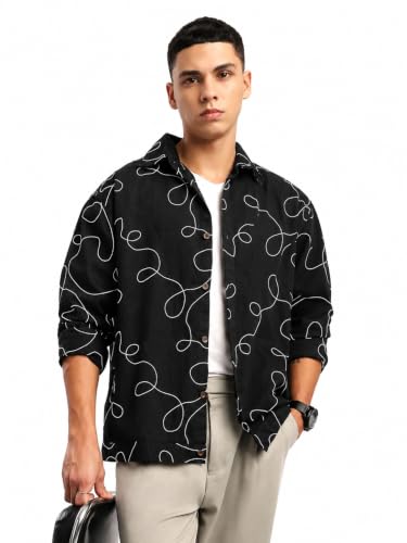 ALANTA Men's Embroidered Printed Shacket Shirt - Image 2
