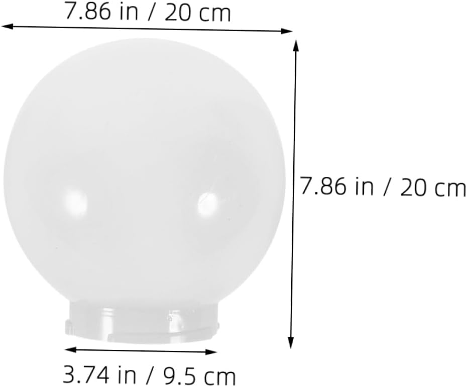 2pcs Acrylic Spherical Replacement Lamp Covers Outdoor Light Globe Shades for Garden and Patio Diameter Easy to Install Warm and Gentle Lighting Decor