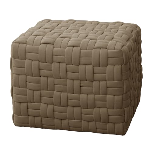 SVITA Poppy Hocker Sitzpouf geflochten Sitzhocker Pouf Fußhocker für...