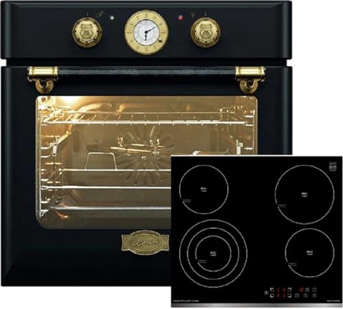Kaiser Herdset Einbaubackofen EH 6432 BE + KCT 6703, Elektro, Autark, 68 L, Drehspieß, 10 Funktionen+ 60 cm, Hi-light Herd, Kochfeld ohne Rahmen