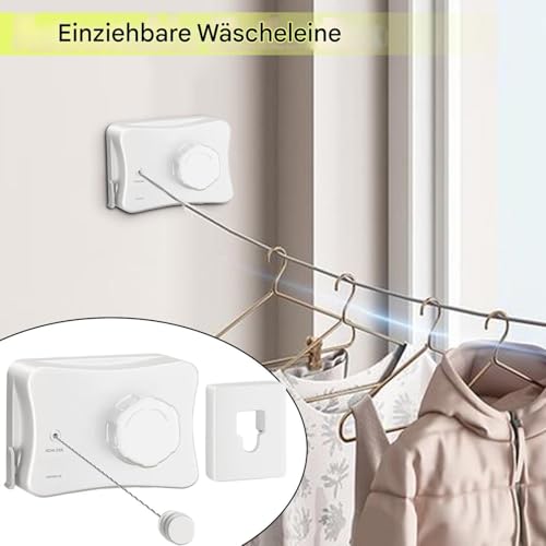 Fil à linge rétractable discret pour étendre le linge en appartement - 3