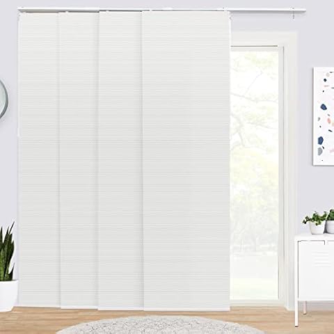CHICOLOGY Sliding Door Blinds , Blinds for Sliding Glass Doors , Sliding Glass Door Blinds , Vertical Blinds for Patio Doors , Room Divider , Snowbound (Solar) W:46-86 x H: 0-96 inch Cover