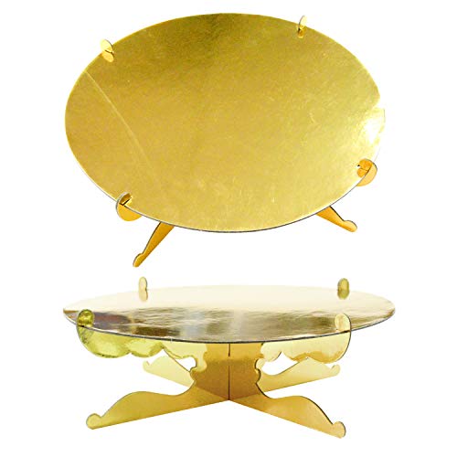 1-Tier Gold Round Cardboard Cupcake Stand Dessert Stand Reusable Birthday Wedding New Year Decoration Mini Cake Stand 2Pcs #TOP3