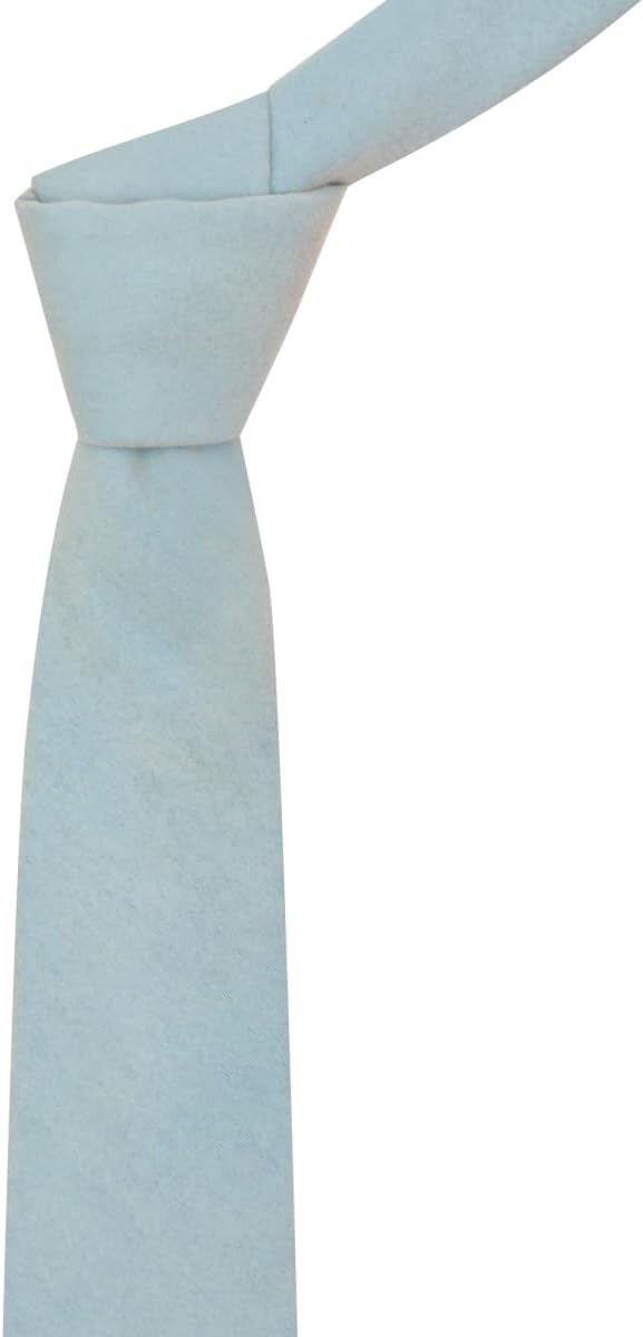 King & Priory Luxury Light Baby Blue Velvet Necktie, Tie