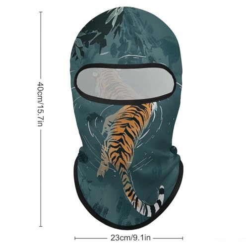 Balaclava para hombre, máscara de esquí para mujer con diseño de tigre nadando en el agua, máscara facial completa, cubierta facial para ciclismo miniatura 2