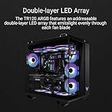 Asus TUF Gaming TR120 ARGB Reverse Blade 12cm PWM Case Fans (3 Pack), Hydraulic Bearing, 28mm Frame, Double-layer LED Matrix Design, 2000 RPM, White - Image 6