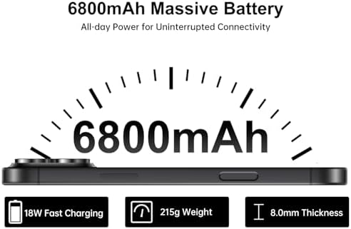 16PROMA X Unlocked Smartphone 6.9" HD Screen 6+256GB Smartphone with 128G Memory Card New System 6800mAh Long Battery Dual SIM/Fingerprint Lock/Face ID/GPS (Black)