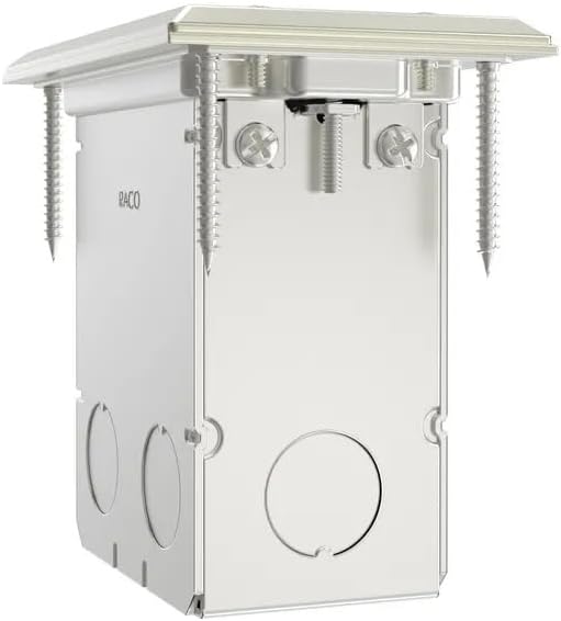 Raco 6500NI-5 Duplex Nickel 15 Amp Rectangular Floor Box Kit, Metallic Cover Plate