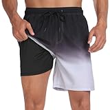 LZLER Mens Swimming Shorts 2 in 1 with Compression Lining Quick Dry Swim Trunks Beach Bathing Surf Board Shorts with Pockets(551-30,L)
