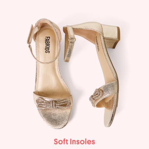 Image of FabKids Girls Braided Open Toe Ankle Strap Flat Lightly Padded Sandals Summer Holiday Party Dress Shoes for Toddler Little Kid Big Kid