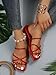 GORGLITTER Flat Sandals Open Toe Strappy Slip on Slides Sandal Red 7.5